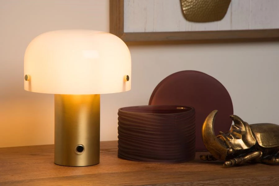 Lucide TIMON - Table lamp - 1xE14 - 3 StepDim - Matt Gold / Brass - ambiance 1